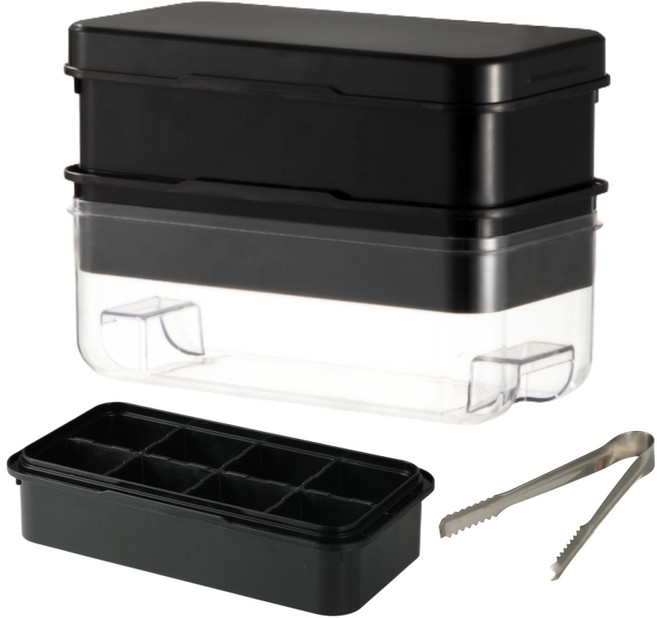 모모원 큰얼음 푸쉬 얼음트레이 8구/16구세트 왕얼음 눌러서 빼는 얼음틀, 블랙, 16개