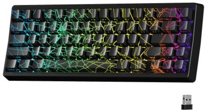 XVX 무선 기계식 M67 JadeStone IMD-Tech 포함 삼중 모드 지형 흰색 게이머 가스켓, black spider web, 1개 - 쿠팡