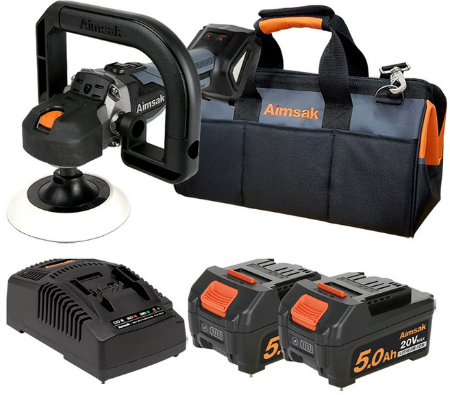 아임삭 BL18SP605 충전 폴리셔 20V MAX 5.0Ah 배터리 2개 세트, 1개, 본품 + 배터리2개이상