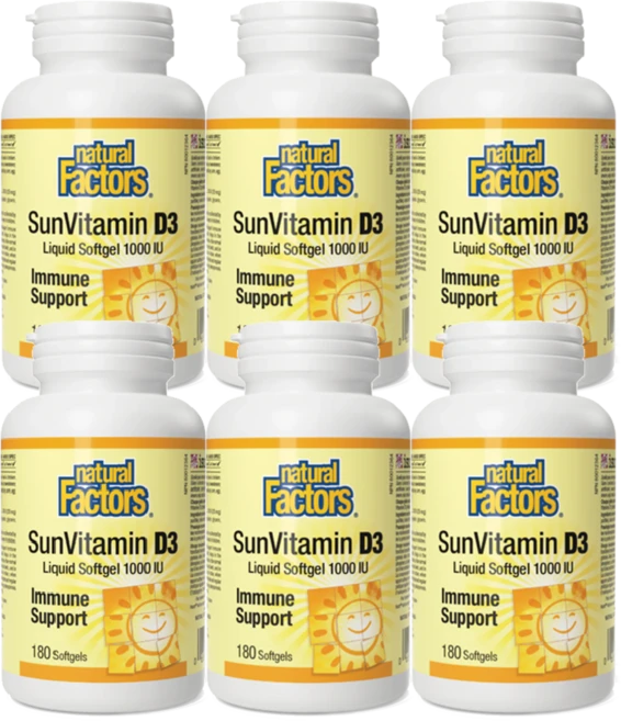 네추럴팩터스 비타민D3 1000IU 180정(6통 18-36개월분), 180타블렛, 6개, 180정 - 쿠팡
