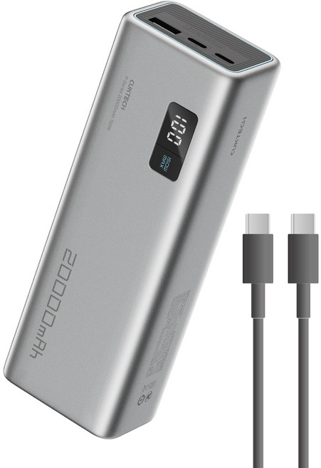 CUKTECH 酷態科15號 150W 行動電源 20000mAh 可充筆電 可上飛機 Wh標示 快充, 國際＋中國標準版 (Wh+CCC), 金屬灰, PB200P