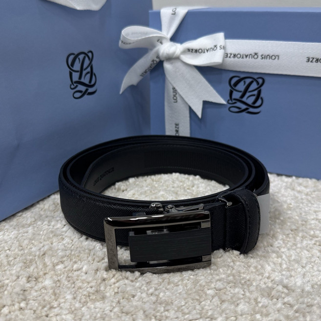 (국내백화점판 A/S 가능) 루이까또즈 블랙 남성 소가죽 자동벨트 (리본선물포장)