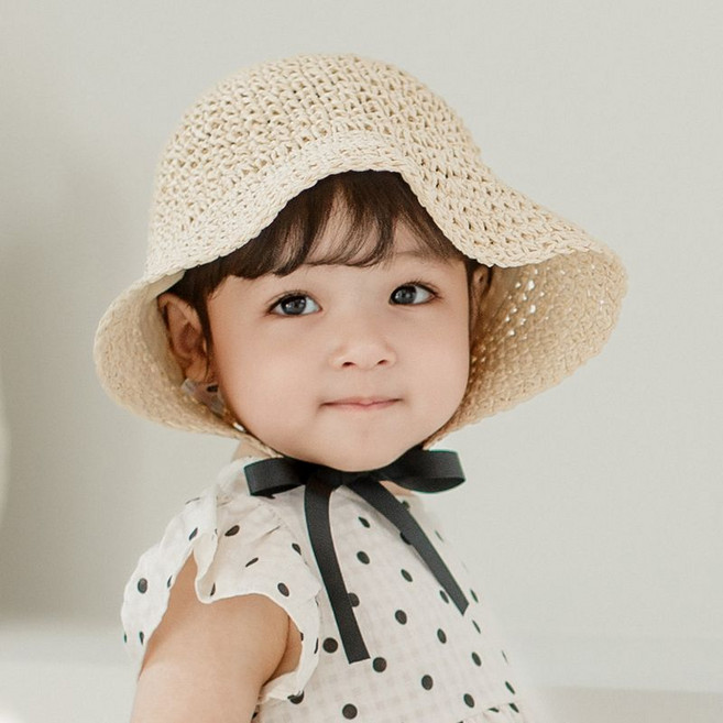 해피프린스 가비 아기 밀짚 벙거지