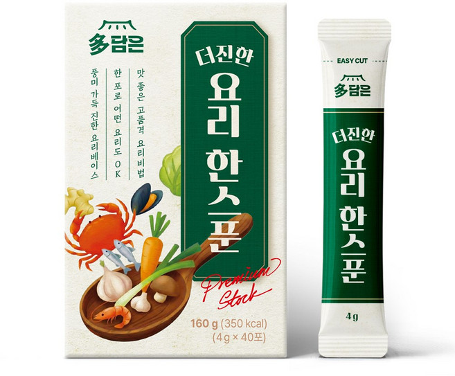 다담은 더진한 요리 한스푼 분말육수 40포, 1개, 160g