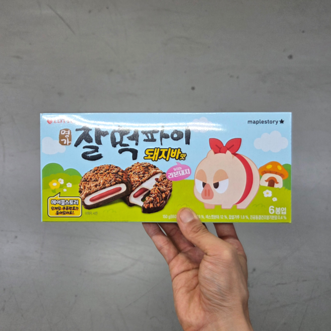롯데웰푸드 찰떡파이 명가 메이플스토리 돼지바맛, 1개, 150g