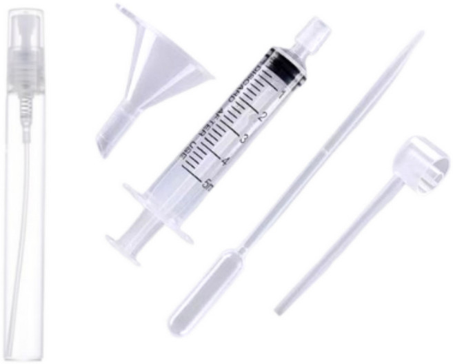 와이엔케이더밸류 향수 공병 5ml 소분 도구 4종 세트, 1세트, 반투명