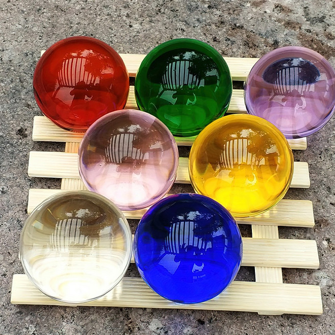 유리구슬 수정구 K9 크리스탈볼 수정 투명구슬 고순도유리공 크리스탈구슬 4cm 6cm 8cm 10cm 12cm 15cm 6종류, 빨강색