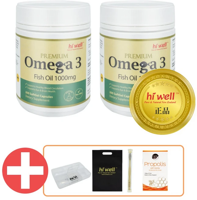 하이웰 오메가3 피쉬오일 200캡슐 2개 Hiwell Omega3 Fish Oil, 200정 - 쿠팡