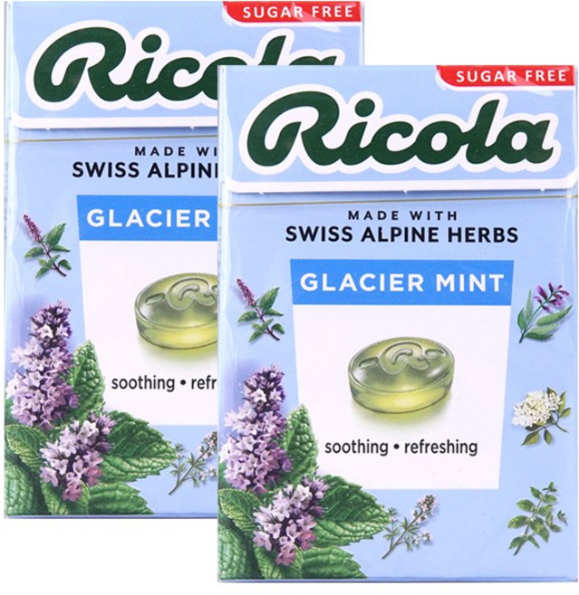 무설탕 스위스 허브캔디 리콜라 글라시어민트, 40g, 2개