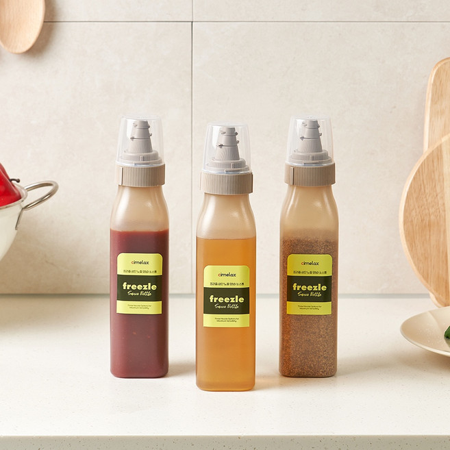 씨밀렉스 삼단 노즐 거꾸로 양념 소스통 3P, 3개, 500ml