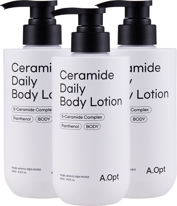 100시간 고보습 모공각화증 대용량 에이옵트 세라마이드 데일리 바디로션, 3개, 500ml