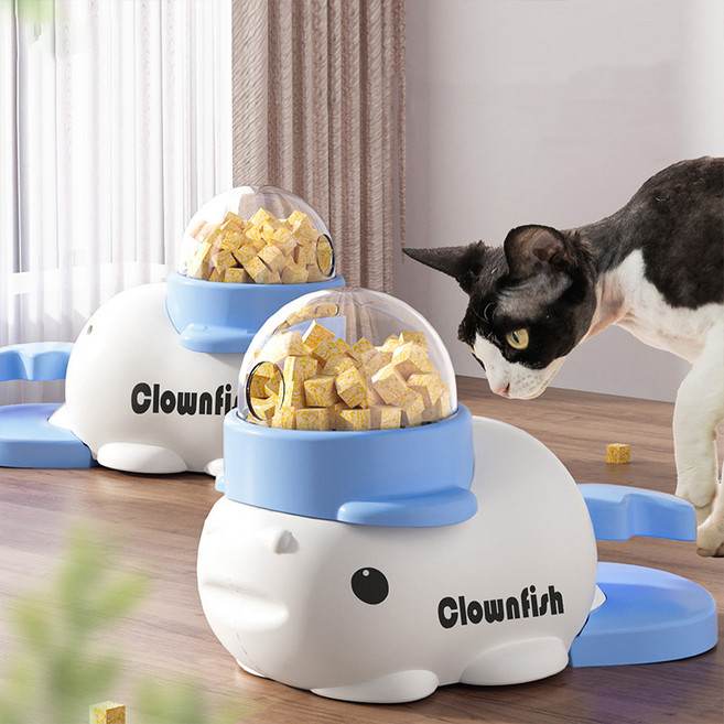 고양이간식놀이 먹이퍼즐 사냥놀이 혼자 미로장난감, 1개, 블루