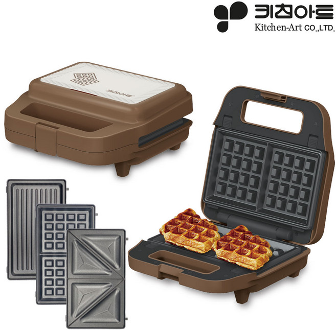 키친아트 3종 플레이트 더블 와플메이커, KW-750AK