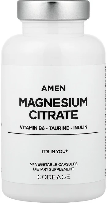 Codeage 코드에이지 아멘 마그네슘 시트레이트 60 베지캡 건강 영양제, 1개, 60정 - 쿠팡