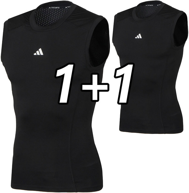 [1+1] 아디다스 민소매 스포츠 나시 나시티 TF 블랙 남여공용 운동복 + ALS 마스크