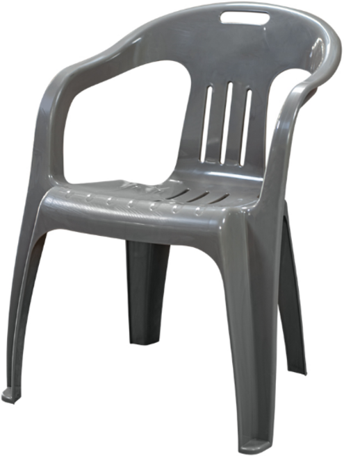 국산 카니발 의자 회색 등받이 팔걸이 플라스틱 편의점 포장마차 행사 포차 테라스 학교 야외, 1개