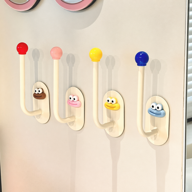 무타공 빅마우스 캐릭터 후크걸이, 1세트, 핑크+블루+레드+옐로우