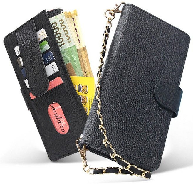 국내제작 피에노부띠끄 지폐 카드 사원증 등 다용도 수납 지갑형 손목체인 휴대폰 케이스