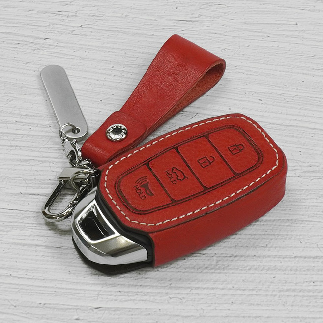 이지스 리츠S 아반떼 CN7 싼타페TM 펠리세이드 그랜저IG 코나 베뉴 가죽차키케이스, 레드, 리츠S H-03