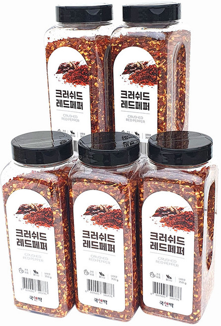 새마원 쿡앤딱 크러쉬드 레드페퍼 홀 350g 크러시드, 5개
