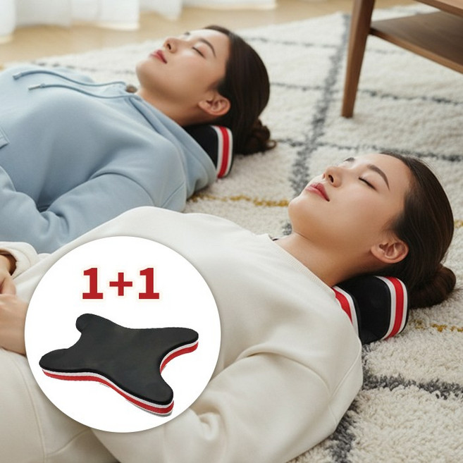 루이벤 [1+1]목편한 넥 스트레쳐 경추베개 목스트레칭 거북목 목 마사지 스트레칭 홈트용품, 1+1목편한 넥스트레쳐, 2개