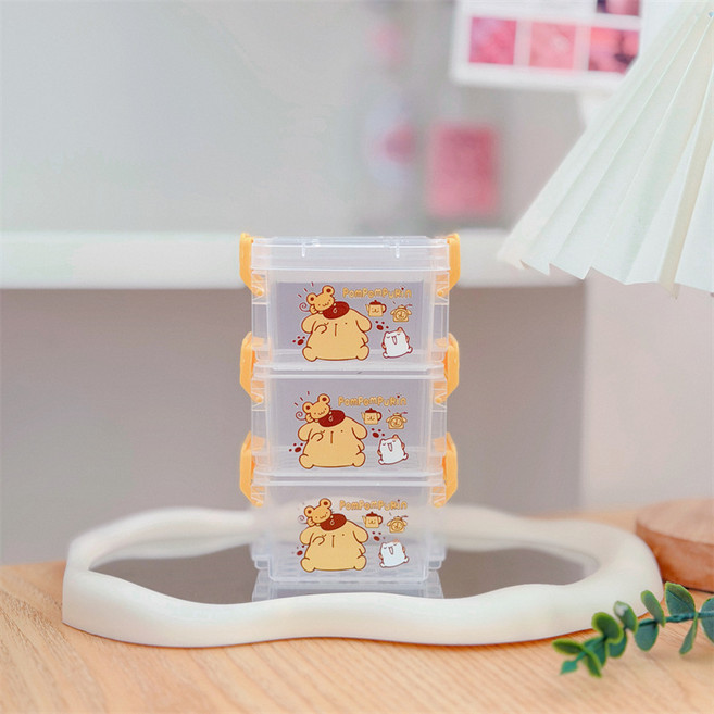 문구보따리 산리오 미니 수납함 악세사리 정리함 3단 미니 정리함, 1_폼폼푸린, 1개