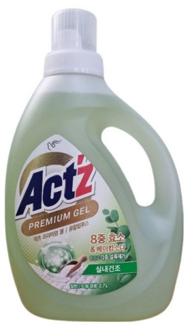 액츠 세탁세제 프리미엄젤 유칼립투스 2.7L 용기, 1개