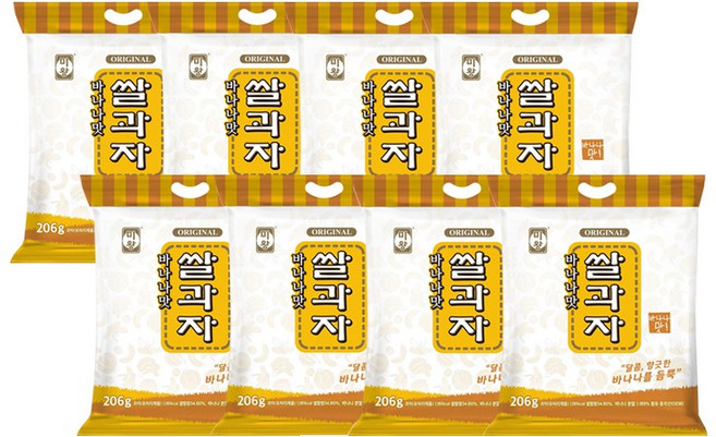 미왕 바나나맛 쌀과자, 206g, 8개