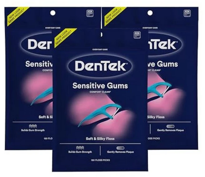 DenTek 컴포트 클린 센시티브 검 치실 픽 150개입 3개 세트 (옵션 확인해주세요!!!), 150 Count (Pack of 3) - 쿠팡