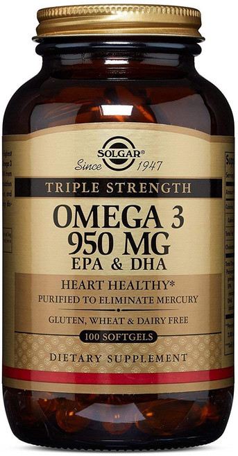 SOLGAR 三倍強度Omega-3軟膠囊 950mg, 100顆, 1罐