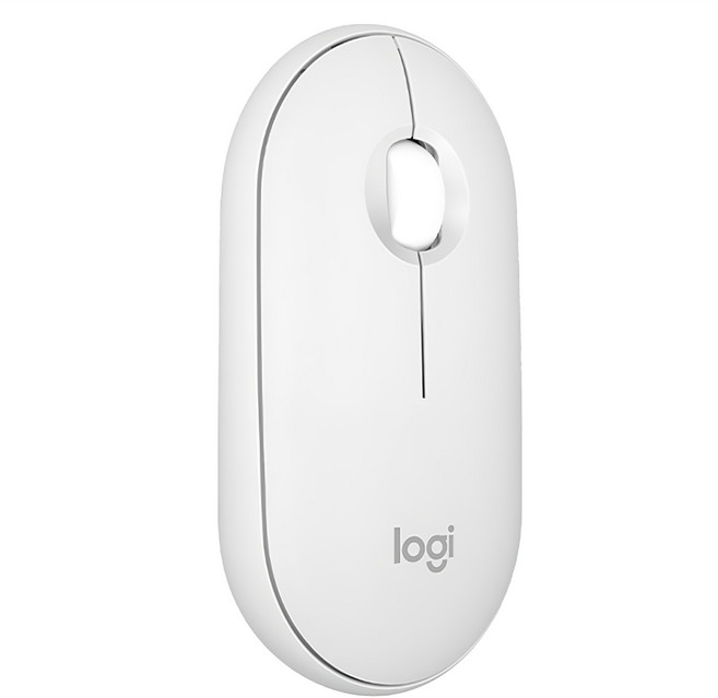로지텍 무소음 무선 마우스 Pebble M350S, 도브화이트