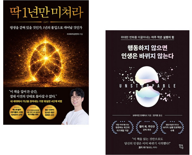 (인기도서) (리치파카) 딱 1년만 미쳐라 + (브라이언 트레이시) 행동하지 않으면 인생은 바뀌지 않는다 (전2권)