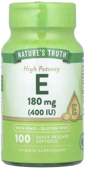 Nature's Truth 비타민E 고효능 180mg(400IU) 빠른 방출 소프트젤 100정, NaturesTruth비타민E고효능180mg400IU빠, 1개 - 쿠팡