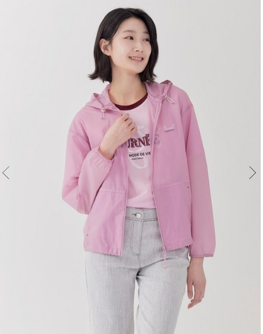 지센/ 기간한정 여성 [에센셜] 후드 온부 바람막이 크롭 점퍼 LSJPP471 색상3종