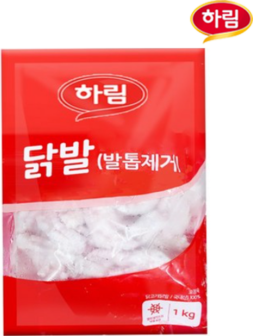 하림-(냉동) 통 닭발(발톱제거)1kg, 2개