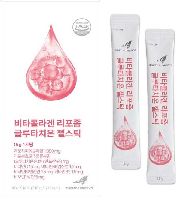 비타콜라겐 리포좀 글루타치온 젤리스틱 (저분자 피쉬콜라겐 300달톤DA 비오틴 비타민), 1개