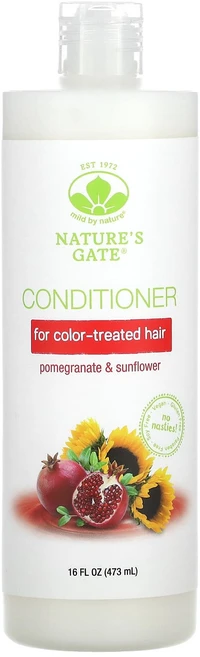 Mild By Nature (Nature's Gate) 석류 & 해바라기 컨디셔너 염색 모발용 473ml(16fl oz), MildByNatureNaturesGate석류해바라기컨, 1개, 473ml - 쿠팡