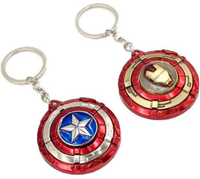 히어로 스핀 쉴드 키링 열쇠고리 여행 필수품, 아이언맨, 1개