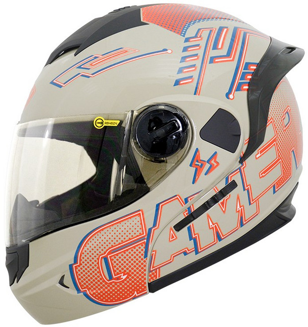 THH T-797N SPORTS 電競安全帽 全罩 可樂帽, 沙色/橘深藍,2XL