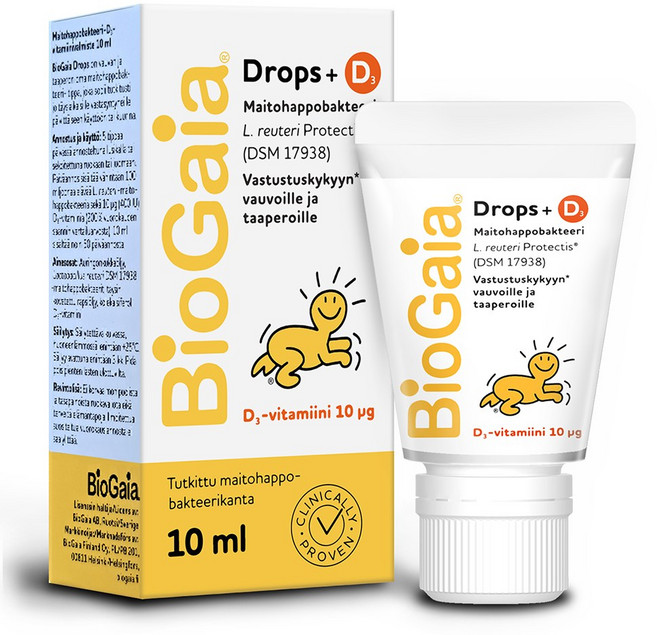 BioGaia 嬰幼兒 Drops + D3 益生菌滴劑, 10ml, 1條