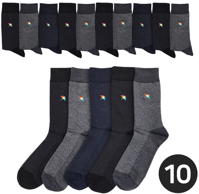 아놀드파마 남자 장목양말 신사 정장 목긴 아빠 양말 10족 가을 겨울 국산