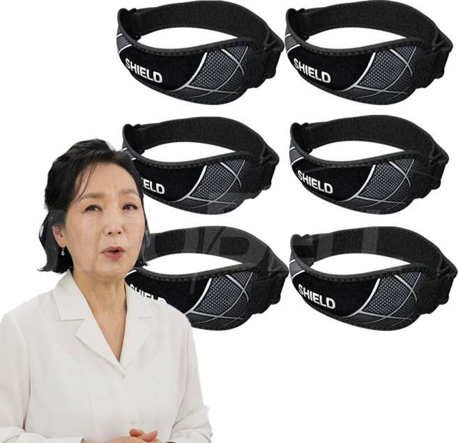 [인포벨 홈쇼핑] 장미화 백세지켜 무릎짱짱 무릎 근육 보호 남성 여성 등산 운동 런닝 부모님 어르신 슬개건 관절 보호대, 6개