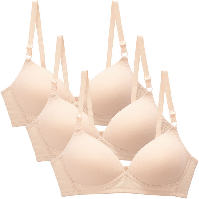 속맘 숨쉬는노와이어 브라 3매세트 저중심 여성브라 브래지어