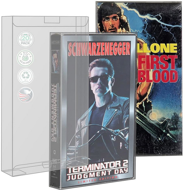 말코 20팩 VHS 테이프 보호 케이스 카세트 오리지널 박스용 슬리브 디스플레이 보관 및 보존, 20 PACK