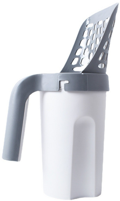 HANTAO 고양이 일체형 화장실 모래삽 대형 배변삽, 그레이, 1개