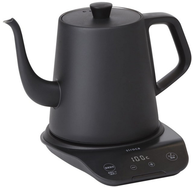 실로카 온도 조절 전기 케틀 SK-D171 블랙[용량 0.8L1℃ 단위의 온도 설정 기능보온 기능공기 방지 기능전기 포트]