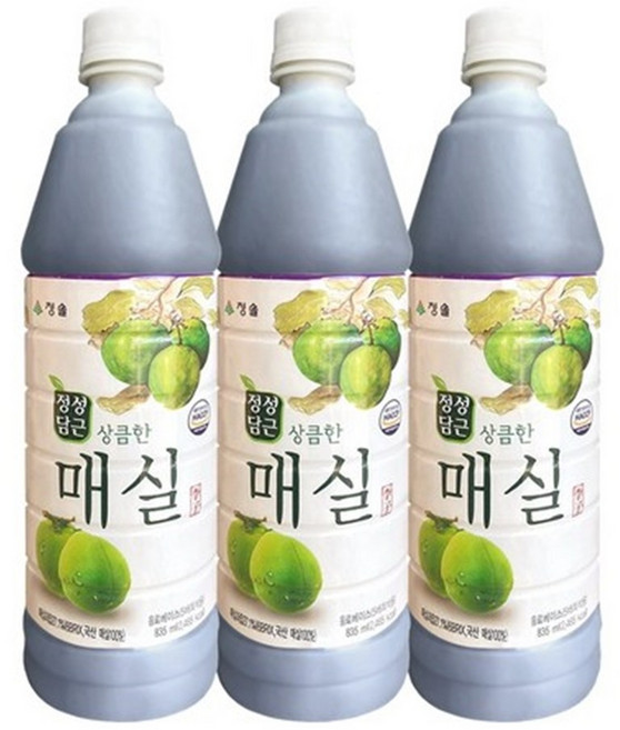 청솔 상큼한 매실 원액 음료 베이스, 3개, 835ml
