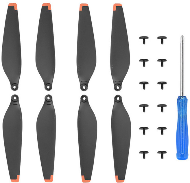 DJI 미니4 프로 전용 저소음 프로펠러 세트 드론 날개 블레이드 교체용 부품 나사 포함, 1개, (미니4) 프로펠러오렌지