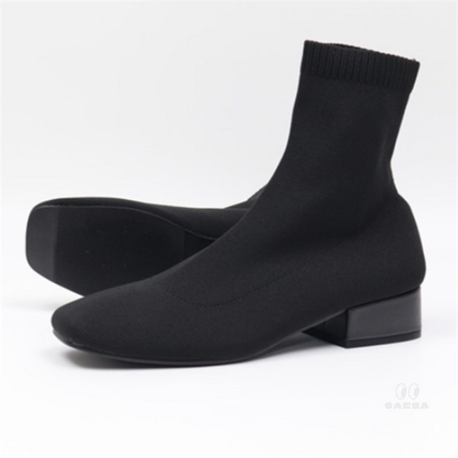 일상다많사 스퀘어토 로우힐 스판 앵클 부츠 가죽워커 여성가죽워커 여성워커힐