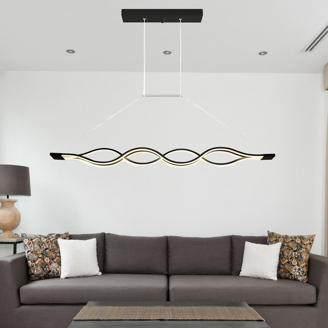 리듬 펜던트 조명 3등 인테리어 카페 조명 웨이브 물결 분위기조명, 700, 화이트